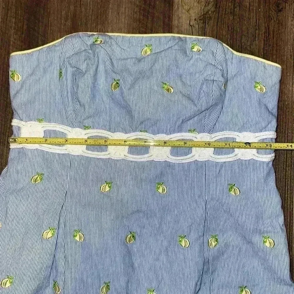 LILLY PULITZER EMBROIDERED LEMON STRAPLESS DRESS size‎ 2 - Picture 4 of 7
